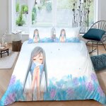 Japon manga housse de couette x imprim�� d fille anim��e parure de lit personnes ado fille enfants microfibre ...