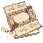 Les jardins de la comtesse - panier en osier opéra pour 4 personnes en beige, avec compartiment isotherme ... Les jardins de la comtesse - panier en osier opéra pour 4 personnes en beige, avec compartiment isotherme ...