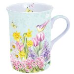Jardin fleuri - tasse a th� en porcelaine fine