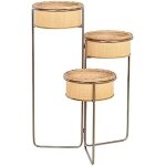 Jardini�re - dkd home decor - standard - noir - fer et bambou - 42x55x79 cm