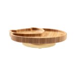 Jaune - bol d'alimentation en bambou pour bb, assiette a dner avec logo personnalis, dessin anim ...