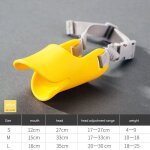 L - jaune - couverture anti aboiement pour petit chien, en bec de canard, r�glable, anti morsure, en ...