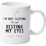 Je ne dors pas, je repose juste mes yeux, tasse en c�ramique de 11oz, tasse de no�l, d'anniversaire, ...