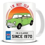 Je ne suis pas vieux - je suis un classique - 1970 - mini cooper s mk iii - 70's - tasse a caf en cramique ...