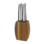 Jet - bloc bois d'acacia 6 couteaux steak Jet - bloc bois d'acacia 6 couteaux steak