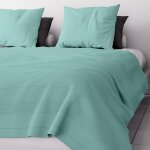 Jet� de lit ou canap� 220x240 cm adele bleu lagon, par soleil d'ocre