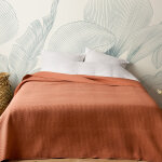 Jet� de lit uni 100% polyester terre cuite 230x250cm