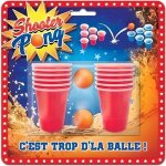 Jeu � boire shooter pong avec 12 verres et 6 balles