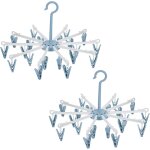 Jexnovashop - 2 pi�ces etendoir chaussettes, sechoir chaussette avec 20 clips, sechoir a linge pliable, ...