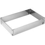 Jexnovashop - 7709 cadre a g�teau rectangle r�glable, cadre extensible, moule a g�teau rectangle, acier ...
