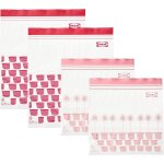 Jexnovashop - istad 805. 256. 74 lot de 100 sacs alimentaires pour cong�lation a double joint rouge / ...