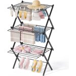 Jexnovashop - s�choir � linge 3 etag�res - etendoir linge interieur pliable m�tallique et extensible ...