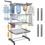 Jexnovashop - s�choir � linge pliable � 5 niveaux, hauteur r�glable, �tendoir � linge d'int�rieur en ...