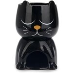 Jexnovashop - service a fondue wake cat couleur noir thermosensible, le chat ouvre les yeux lorsqu'il ...