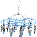 Jexnovashop - tendoir � linge pliable en acier ¿ etendoir chaussette 24 pinces ¿ sechoir a linge pour ...