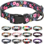 Jfkjg - collier pour chien, collier de style doux et confortable avec motifs uniques fleurs multicolores, ...