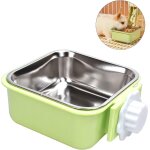 Jfkjg - suspendre gamelle pour animal cage, amovible inoxydable gamelle 2 en 1 gamelle eau chien pour ...