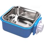 Jfkjg - suspendre gamelle pour animal cage, amovible inoxydable gamelle chat 2 en 1 gamelle eau chien ...