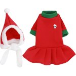 Jgd - 2 pi�ces costume de no�l pour chien chat, deguisement noel animaux avec chapeau r�glable, rouge ...