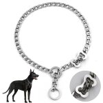 Jgd - collier pour chien sans traction, r�glable et durable, en acier inoxydable, avec cha�ne en m�tal, ...