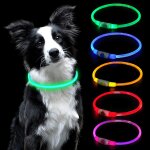 Jgd - collier lumineux a led pour chien - rechargeable par usb - longueur r�glable - collier de s�curit� ...