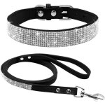 Jgd - ensemble de laisse et collier de chien en strass, cristal de diamant, harnais mignon pour chien ...