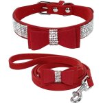 Jgd - ensemble de laisse et collier de chien en strass, cristal de diamant pour chien mignon