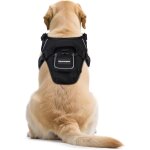 Jgd - harnais pour chien moyen, harnais golden retriever avec poche pour gps, arnet r�glable en tissu ...