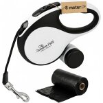 Jgd - laisse enrouleur 8 m ¿ laisse a enrouleur avec porte sacs a d�jections ¿ extensible robuste pour ...