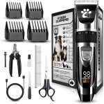 Jgd - tondeuse sans fil pour chien - kit de toilettage pour chien - faible bruit - ecran led rechargeable ...