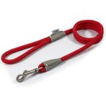 Jgd - viva laisse r�fl�chissante en cuir pour chien - rouge - durable et r�sistant aux intemp�ries - ...