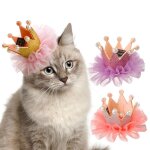 Jolie couronne de princesse en dentelle pour chien et chat, pince a cheveux pour animaux de compagnie, ...