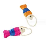 Jouet pour chat, 2pcs mignon poisson chat chat m�cher, jouets r�sistants aux morsures, peluche dessin ...
