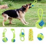 Jouet pour chien corde de coton a mcher boule a noeud grincement des dents odontoprise jouets pour animaux ...