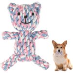 Jouet en corde ennuy� pour chiens et chats (ours color�), coton, nettoyage des dents naturelles, corde ...