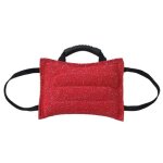 Jouet coussin de dentition pour chien 26 cm noir poign�e antid�rapante rouge yonis