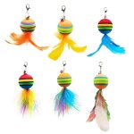 Jouet interactif pour chat, plume de simulation amusante avec cloche, remplacement de b�ton de t�te, ...