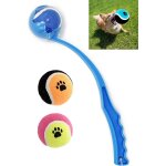 Jouet interactif lanceur de balles pour chien avec 2 balles en cadeau couleur al�atoire. [v12]