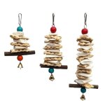 Jouets a m�cher perroquet null, os de seiche, feuille de ma�s, paille tiss�e, branche d'arbre a fruits, ...