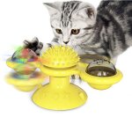 Jouet moulin a vent pour chat, brosse de massage rotative pour animaux de compagnie, grattage, chatouillement ...