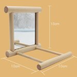 Jouet oiseau en bois amusant avec miroir, accessoires pour animaux de compagnie, petits oiseaux, pour ...