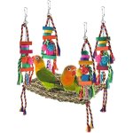 Jouets pour oiseaux, jouet mural pour la recherche de nourriture pour oiseaux, tapis balan�oire hamac ...