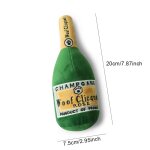 Jouet en peluche pour chien en forme de bouteille de vin de champagne, jouet coule a mcher, fournitures ...