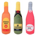 Jouets en peluche pour chiens pet squeaking prints champagne tequila bouteille forme jouets pour chiens ...
