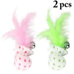 Jouet en peluche en forme de plume pour chat, clochette interactive, jouet pour chaton, 2 pi�ces, 2 pi�ces ...