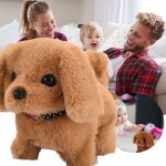 Jouet en peluche interactif electronique pour chien, chiot en peluche qui marche, aboie et remue la queue, ...