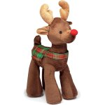 Jouet peluche renne marron fonc� - t. 22 cm