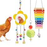 Jouets pour poules en forme de xylophone, lot de 3, pour poulailler, mangeoire a l�gumes suspendue