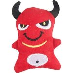 Jouet soccer diable pour chat noir / jaune / rouge 8cm