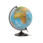 Jpc globe terrestre lumineux 25 cm  basic  bleu